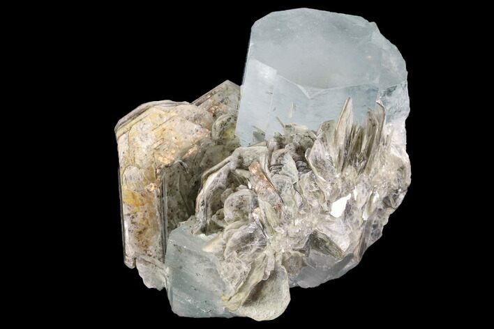 Gemmy Aquamarine Crystal With Muscovite - Baltistan, Pakistan #93473